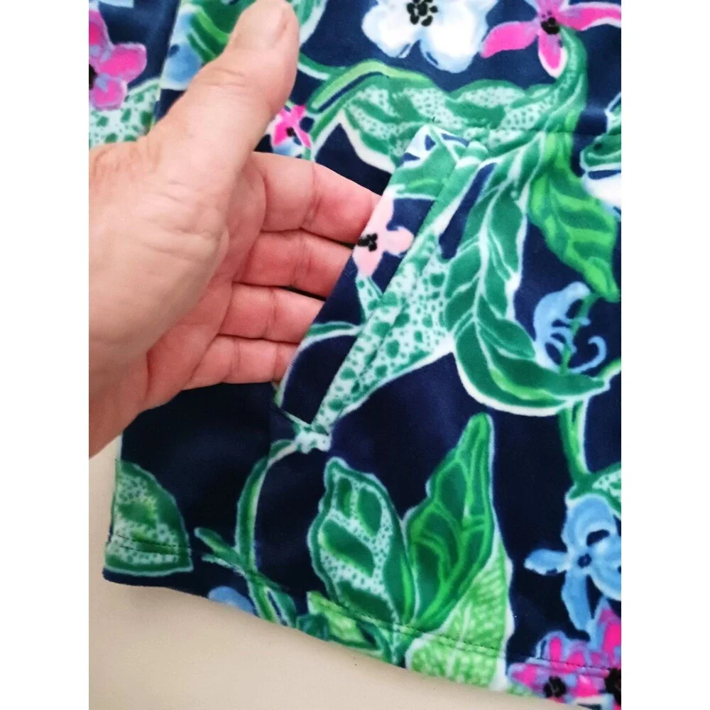 Lilly Pulitzer Velour Set Girls Little Skipper Popover /Mallie Pant L 9-10